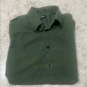 Express Green Casual Button Down Shirt